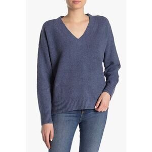 Vince Blue V-Neck Cotton Blend Sweater | XXS | NWT $275